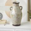image:imageDeco 79 Ceramic Decorative Vase Antique Amphora Centerpiece Vase with Speckled Texturing and Yellow and Brown Accents Flower Vase for Home Decoration 10 x 9 x 18 CreamCream