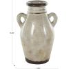 image:imageDeco 79 Ceramic Decorative Vase Antique Amphora Centerpiece Vase with Speckled Texturing and Yellow and Brown Accents Flower Vase for Home Decoration 10 x 8 x 14 Cream