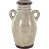image:imageDeco 79 Ceramic Decorative Vase Antique Amphora Centerpiece Vase with Speckled Texturing and Yellow and Brown Accents Flower Vase for Home Decoration 10 x 8 x 14 Cream