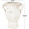 image:imageDeco 79 Ceramic Decorative Vase Antique Style Distressed Centerpiece Vase with Handles Flower Vase for Home Decoration 14 x 11 x 18 CreamCream