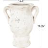 image:imageDeco 79 Ceramic Decorative Vase Antique Style Distressed Centerpiece Vase with Handles Flower Vase for Home Decoration 14 x 11 x 18 CreamCream