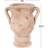 image:imageDeco 79 Ceramic Decorative Vase Antique Style Distressed Centerpiece Vase with Handles Flower Vase for Home Decoration 14 x 11 x 18 CreamPink