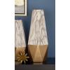 image:imageDeco 79 Ceramic Decorative Vase Faux Marble Centerpiece Vase with Gold Base Flower Vase for Home Decoration 7 x 7 x 18 Gold