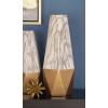 image:imageDeco 79 Ceramic Decorative Vase Faux Marble Centerpiece Vase with Gold Base Flower Vase for Home Decoration 7 x 7 x 18 Gold