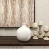 image:imageDeco 79 Ceramic Decorative Vase Jug Inspired Centerpiece Vase with Rattan Wrapped Handle Flower Vase for Home Decoration 9 x 9 x 11 White
