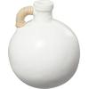 image:imageDeco 79 Ceramic Decorative Vase Jug Inspired Centerpiece Vase with Rattan Wrapped Handle Flower Vase for Home Decoration 9 x 9 x 11 White
