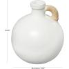 image:imageDeco 79 Ceramic Decorative Vase Jug Inspired Centerpiece Vase with Rattan Wrapped Handle Flower Vase for Home Decoration 9 x 9 x 11 White