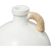 image:imageDeco 79 Ceramic Decorative Vase Jug Inspired Centerpiece Vase with Rattan Wrapped Handle Flower Vase for Home Decoration 9 x 9 x 11 White