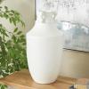 image:imageDeco 79 Ceramic Decorative Vase Sleek Amphora Centerpiece Vases with Scroll Handles Flower Vases for Home Decoration 9 x 9 x 18 White9 x 9 x 18