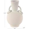 image:imageDeco 79 Ceramic Decorative Vase Textured Centerpiece Vase with 4 Handles Flower Vase for Home Decoration 7 x 7 x 15 CreamCream