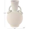 image:imageDeco 79 Ceramic Decorative Vase Textured Centerpiece Vase with 4 Handles Flower Vase for Home Decoration 7 x 7 x 15 CreamCream