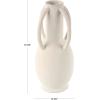 image:imageDeco 79 Ceramic Decorative Vase Textured Centerpiece Vase with 4 Handles Flower Vase for Home Decoration 7 x 7 x 15 CreamCream
