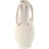 image:imageDeco 79 Ceramic Decorative Vase Textured Centerpiece Vase with 4 Handles Flower Vase for Home Decoration 7 x 7 x 15 CreamCream