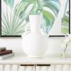 image:imageDeco 79 Ceramic Decorative Vase Textured Centerpiece Vase with 4 Handles Flower Vase for Home Decoration 7 x 7 x 15 CreamCream