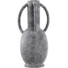 image:imageDeco 79 Ceramic Decorative Vase Textured Centerpiece Vase with 4 Handles Flower Vase for Home Decoration 7 x 7 x 15 CreamGray