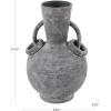 image:imageDeco 79 Ceramic Decorative Vase Textured Centerpiece Vase with 4 Handles Flower Vase for Home Decoration 7 x 7 x 15 CreamGray