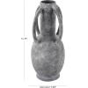 image:imageDeco 79 Ceramic Decorative Vase Textured Centerpiece Vase with 4 Handles Flower Vase for Home Decoration 7 x 7 x 15 CreamGray