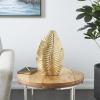 image:imageDeco 79 Ceramic Leaf Slanted Vase 14 x 4 x 15 WhiteGold