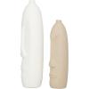 image:imageDeco 79 Ceramic Tribal Decorative Vase Easter Island Head Centerpiece Vases Set of 2 Flower Vases for Home Decoration 19 15H BeigeBeige