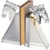 image:imageDeco 79 Crystal Geometric Decorative Bookends Arched Non Skid Bookends Set of 2 Office Bookends3 W 6 H ClearClear