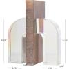 image:imageDeco 79 Crystal Geometric Decorative Bookends Arched Non Skid Bookends Set of 2 Office Bookends3 W 6 H ClearClear