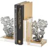 image:imageDeco 79 Crystal Geometric Decorative Bookends Arched Non Skid Bookends Set of 2 Office Bookends3 W 6 H ClearClear