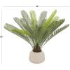 image:imageDeco 79 Faux Foliage Sago Palm Artificial Plant with Pink Ceramic Pot 37 x 39 x 36 Green