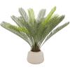 image:imageDeco 79 Faux Foliage Sago Palm Artificial Plant with Pink Ceramic Pot 37 x 39 x 36 Green