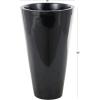image:imageDeco 79 Fiberglass Decorative Vase Mosaic Floor Centerpiece Vase with Blue Interior Flower Vase for Home Decoration 16 x 16 x 30 SilverBlack