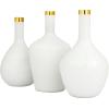 image:imageDeco 79 Glass Decorative Vase Centerpiece Vases with Gold Rim Set of 3 Flower Vases for Home Decoration 13 14 13H White