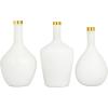 image:imageDeco 79 Glass Decorative Vase Centerpiece Vases with Gold Rim Set of 3 Flower Vases for Home Decoration 13 14 13H White
