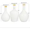 image:imageDeco 79 Glass Decorative Vase Centerpiece Vases with Gold Rim Set of 3 Flower Vases for Home Decoration 13 14 13H White