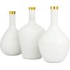 image:imageDeco 79 Glass Decorative Vase Centerpiece Vases with Gold Rim Set of 3 Flower Vases for Home Decoration 13 14 13H White
