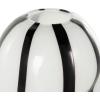 image:imageDeco 79 Glass Decorative Vase Concaved Round Centerpiece Vase with Black Stripes Flower Vase for Home Decoration 9 x 9 x 12 White