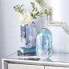 image:imageDeco 79 Glass Handmade Decorative Vase Blown Centerpiece Vases Set of 2 Flower Vases for Home Decoration 12 11H Blue