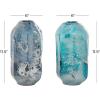 image:imageDeco 79 Glass Handmade Decorative Vase Blown Centerpiece Vases Set of 2 Flower Vases for Home Decoration 12 11H Blue