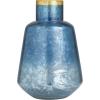 image:imageDeco 79 Glass Handmade Decorative Vase Centerpiece Vase with Gold Rim Flower Vase for Home Decoration 10 x 10 x 14 BlueBlue