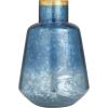 image:imageDeco 79 Glass Handmade Decorative Vase Centerpiece Vase with Gold Rim Flower Vase for Home Decoration 10 x 10 x 14 BlueBlue