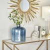 image:imageDeco 79 Glass Handmade Decorative Vase Centerpiece Vase with Gold Rim Flower Vase for Home Decoration 10 x 10 x 14 BlueBlue