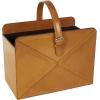 image:imageDeco 79 Leather Handmade Decorative Magazine Holder Box Style Single Slot Magazine Rack with Detail Stitching and Curved Buckle Handles File Holder 15 x 10 x 17 BrownBrown