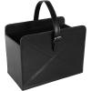 image:imageDeco 79 Leather Handmade Decorative Magazine Holder Box Style Single Slot Magazine Rack with Detail Stitching and Curved Buckle Handles File Holder 15 x 10 x 17 BrownBlack