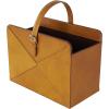 image:imageDeco 79 Leather Handmade Decorative Magazine Holder Box Style Single Slot Magazine Rack with Detail Stitching and Curved Buckle Handles File Holder 15 x 10 x 17 BrownBrown