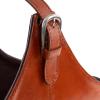 image:imageDeco 79 Leather Handmade Magazine Holder Box Style Single Slot with Curved Buckle Handle 16 x 8 x 14 Brown