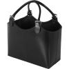 image:imageDeco 79 Leather Handmade Magazine Holder Box Style Single Slot with Detail Stitching and Curved Buckle Handles 16 x 10 x 18 Black