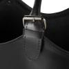 image:imageDeco 79 Leather Handmade Magazine Holder Box Style Single Slot with Detail Stitching and Curved Buckle Handles 16 x 10 x 18 Black