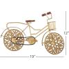 image:imageDeco 79 Metal Bike Decorative Sculpture Home Decor Statue with Carved Wood Wheels Accent Figurine 19 x 5 x 12 GoldGold
