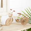 image:imageDeco 79 Metal Bike Decorative Sculpture Home Decor Statue with Carved Wood Wheels Accent Figurine 19 x 5 x 12 GoldGold