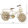 image:imageDeco 79 Metal Bike Decorative Sculpture Home Decor Statue with Carved Wood Wheels Accent Figurine 19 x 5 x 12 GoldGold