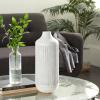 image:imageDeco 79 Metal Decorative Vase Textured Centerpiece Vase Flower Vase for Home Decoration 7 x 7 x 17 GrayGray