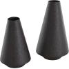 image:imageDeco 79 Metal Decorative Vase Textured Cone Centerpiece Vases Set of 2 Flower Vases for Home Decoration 14 11 H BlackBlack